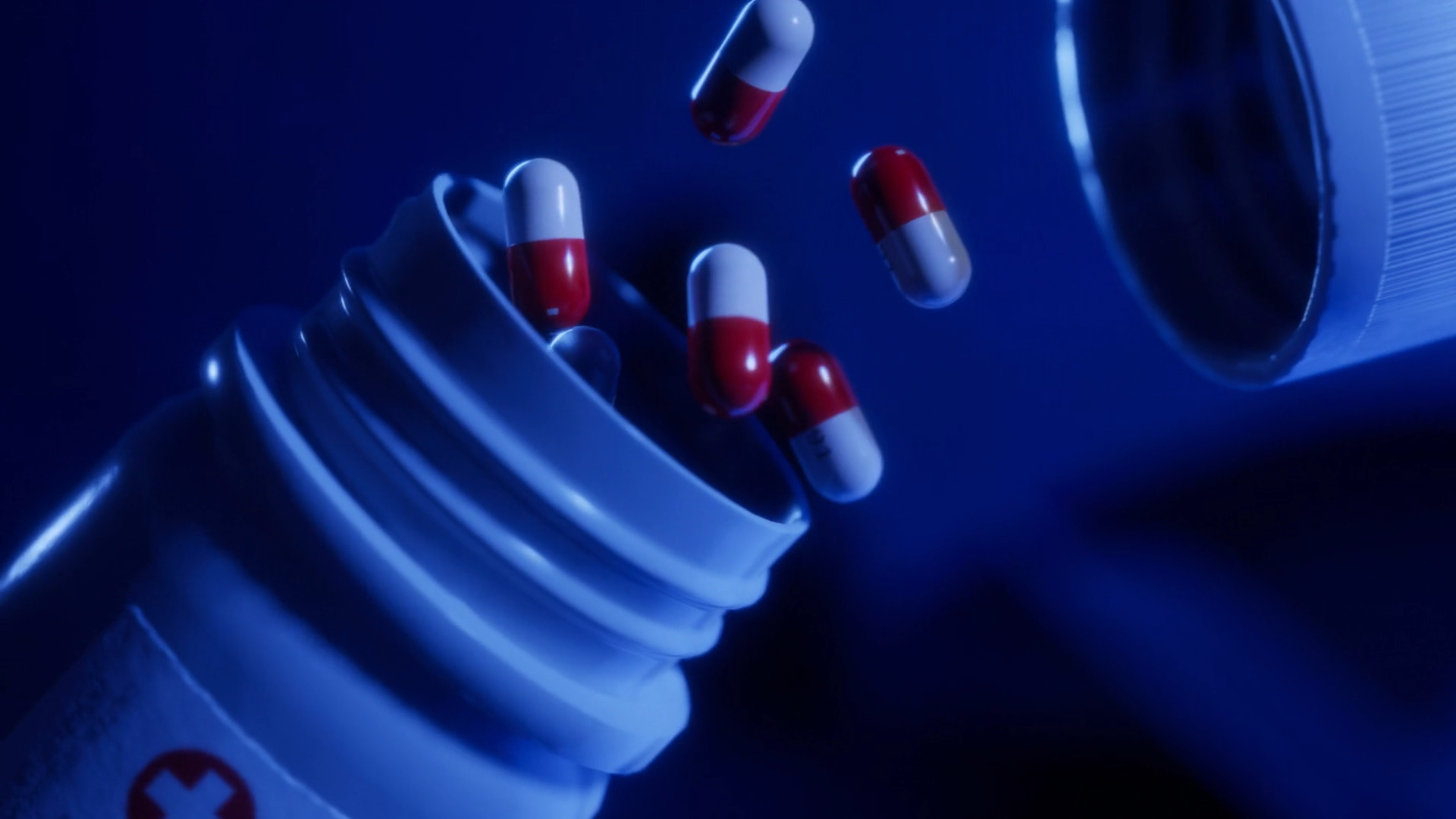 The Day We Flew — final graded shot of the spilling pill bottle